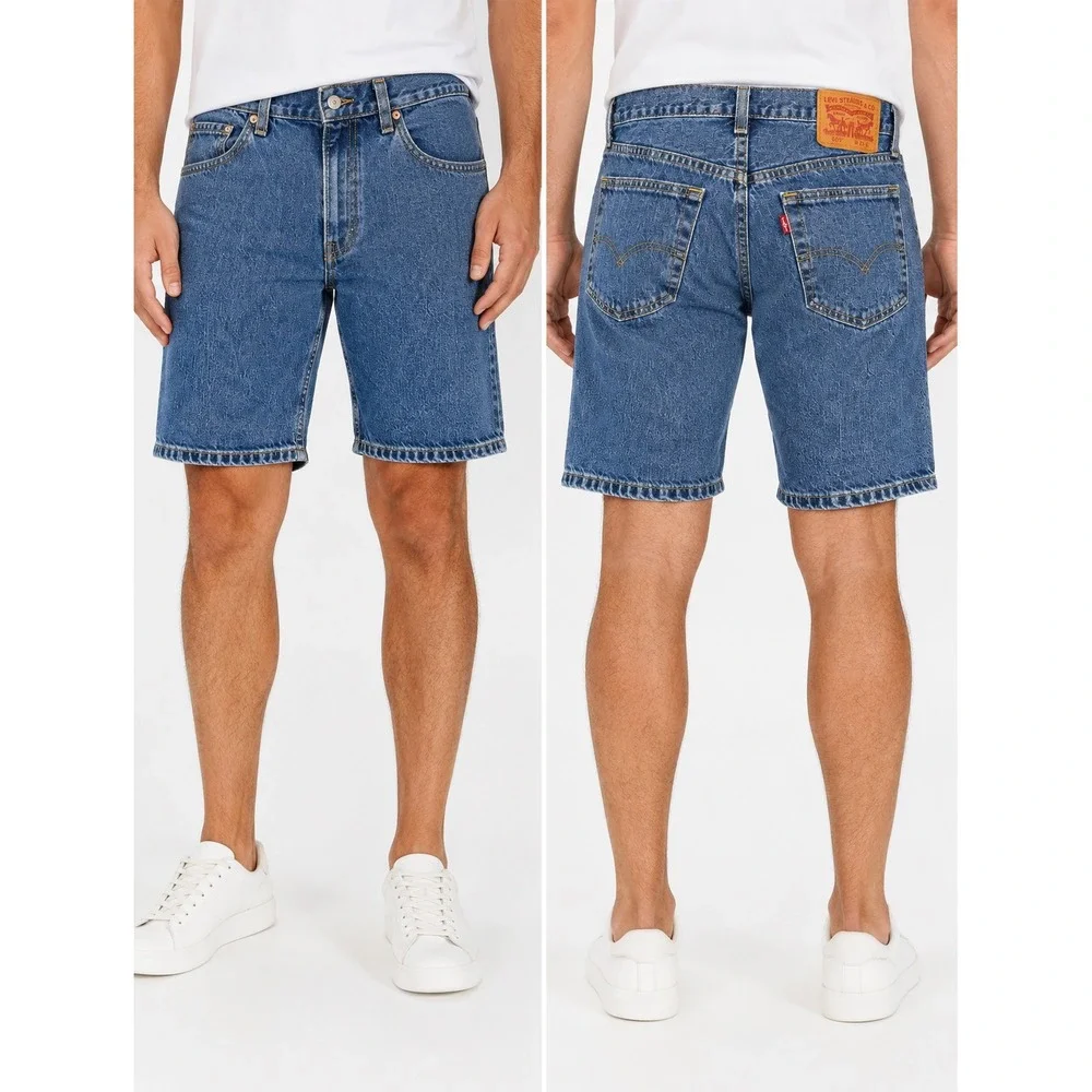 Levi's 505 Regular Fit Denim Shorts Men's W29 Blue Medium Wash Cotton Jorts